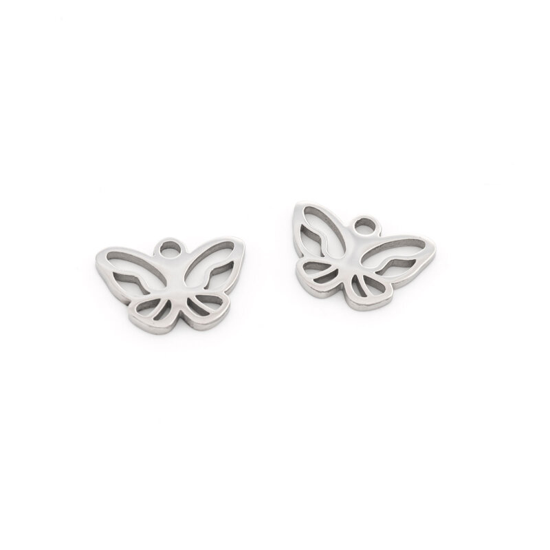 Anhänger Schmetterling aus 316 Edelstahl 9 x 12 mm 2 Stück