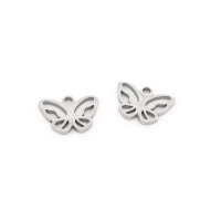 Anhänger Schmetterling aus 316 Edelstahl 9 x 12 mm 2...