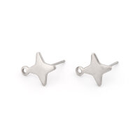 Ohrstecker als Stern mit Öse aus Edelstahl 13 mm 2...