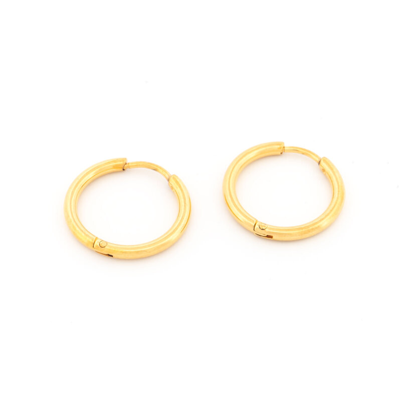 Creolen aus 304 Edelstahl 18 mm mit 18K Goldbeschichtung und Ionenplattierung 2 Stück
