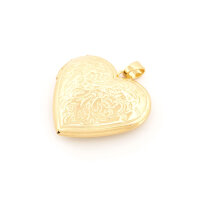 Herz-Medaillon 29 mm aus Messing mit 18K Goldbeschichtung