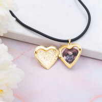Herz-Medaillon 29 mm aus Messing mit 18K Goldbeschichtung