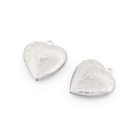 Herzmedaillon 22 mm aus 316 Edelstahl 2 Stück