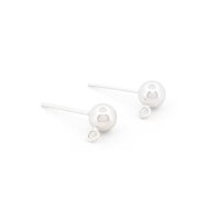 Kugel-Ohrstecker mit Öse aus 925 Silber 2 Stück