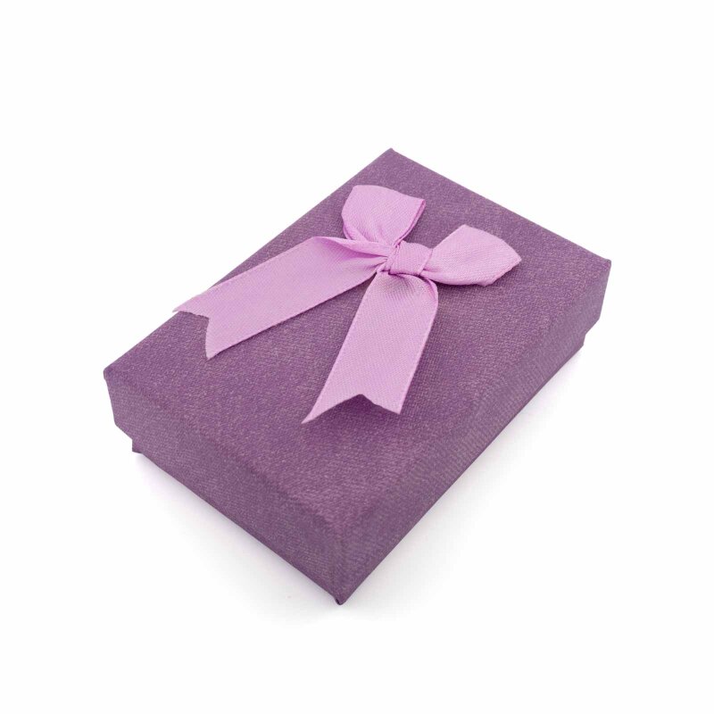 Geschenkbox in Lila mit Schleife 9 x 6 cm