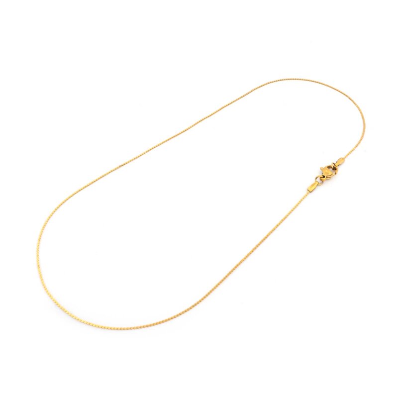 zarte Schlangenkette 0,8 mm aus 304 Edelstahl in Goldfarben ionenplattiert 40 cm