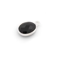 Onyx Anhänger aus 925er Silber, oval facettiert,...