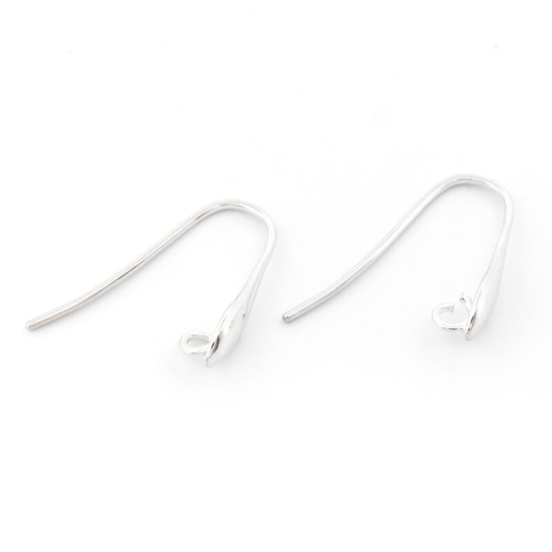 Tropfenförmige Ohrhaken mit Aufhängung 19 mm aus 925 Sterling Silber 2 Stück