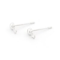 kleine Ohrstecker mit Halbkugel und Öse aus 925...