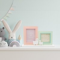 Bilderrahmen mit Lama-Duo in Rosa und Mint