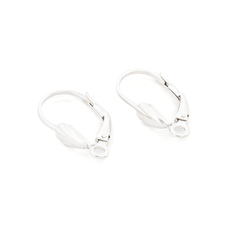 Brisuren mit Blatt aus 925 Silber mit Öse 19 x 11 mm ein Paar