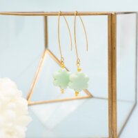 handgemachte Lampworkperlen als Blume in Mint 17 mm 4...