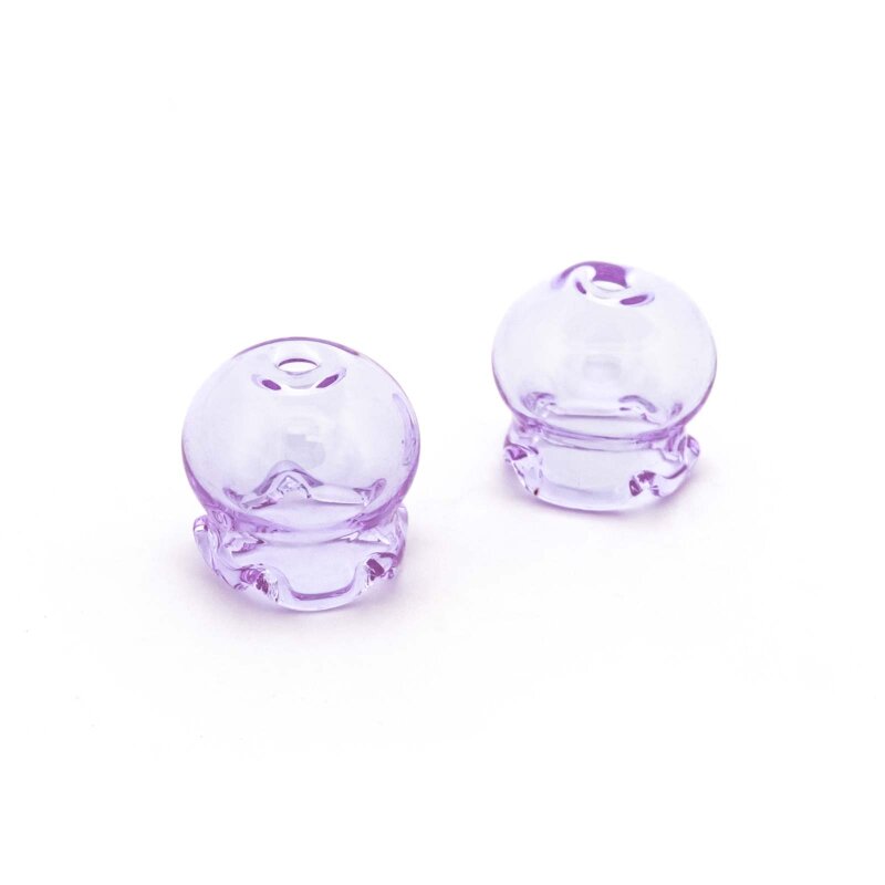 Glasperle als Glockenblume in Flieder 15 mm 2 Stück