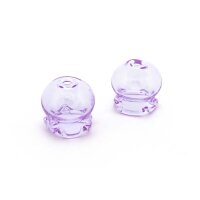 Glasperle als Glockenblume in Flieder 15 mm 2 Stück