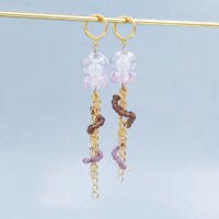 Glasperle als Glockenblume in Flieder 15 mm 2 Stück