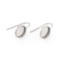 Ohrhaken mit 10 mm Fassung aus Edelstahl 2 Stück