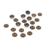 Perlkappen aus Messing in antik Bronze 8 mm 20 Stück