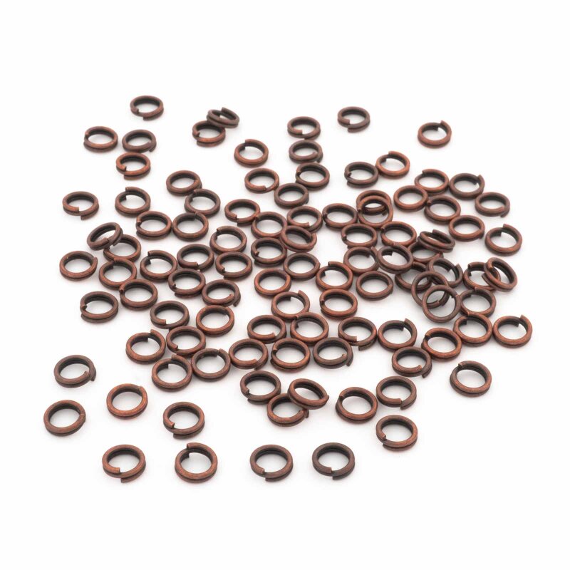 Splitringe in antik Kupferfarben 5 mm 100 Stück