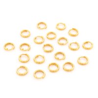 Splitringe aus 304 Edelstahl, 18K vergoldet, 6 mm, 20...