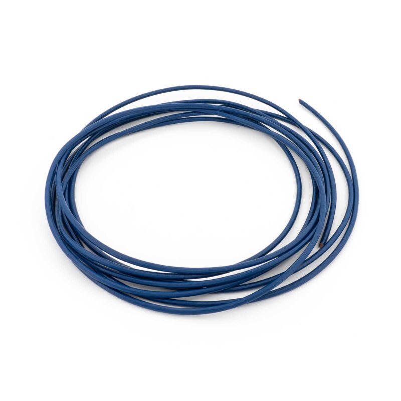 Lederband 2 mm Kobaltblau lackiert 2 Meter