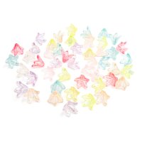 Acrylperlen Blüte 12 mm im Farbmix mit Holoeffekt 50...