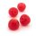 halbgebohrte Acrylperle als Kirsche in Rot 21 mm 4 Stück