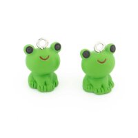 Froschanhänger aus Resin in Grasgrün 17 mm 2...