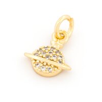 Anhänger als Saturn mit Zirkonia 18k...