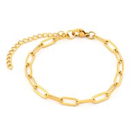 Paperclip Armband aus 304 Edelstahl Goldfarben...