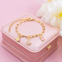 Paperclip Armband aus 304 Edelstahl Goldfarben...