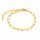 Paperclip Armband aus 304 Edelstahl Goldfarben ionenplattiert 15 cm plus Verlängerung
