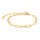 Paperclip Armband aus 304 Edelstahl Goldfarben ionenplattiert 15 cm plus Verlängerung