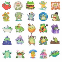 Sticker mit 50 verschiedenen Froschmotiven