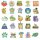 Sticker mit 50 verschiedenen Froschmotiven