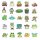 Sticker mit 50 verschiedenen Froschmotiven