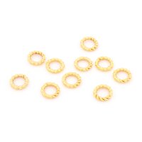 gewundene Binderinge  6 mm aus Messing mit 24K...