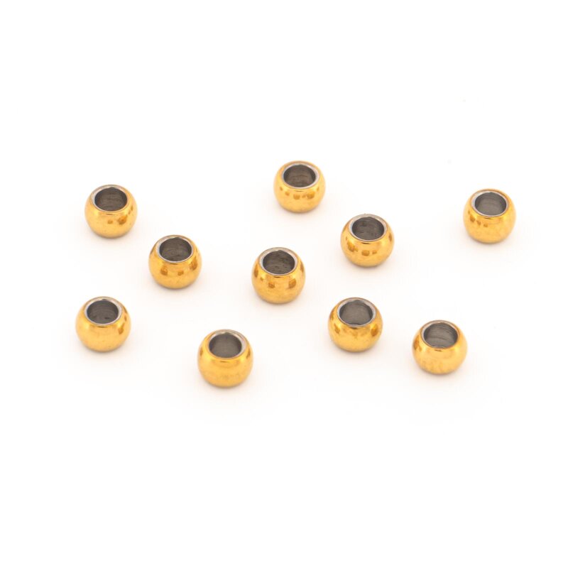 Zwischenperlen aus 18K vergoldetem 304 Edelstahl 3x2mm mit PVD-Beschichtung 20 Stück