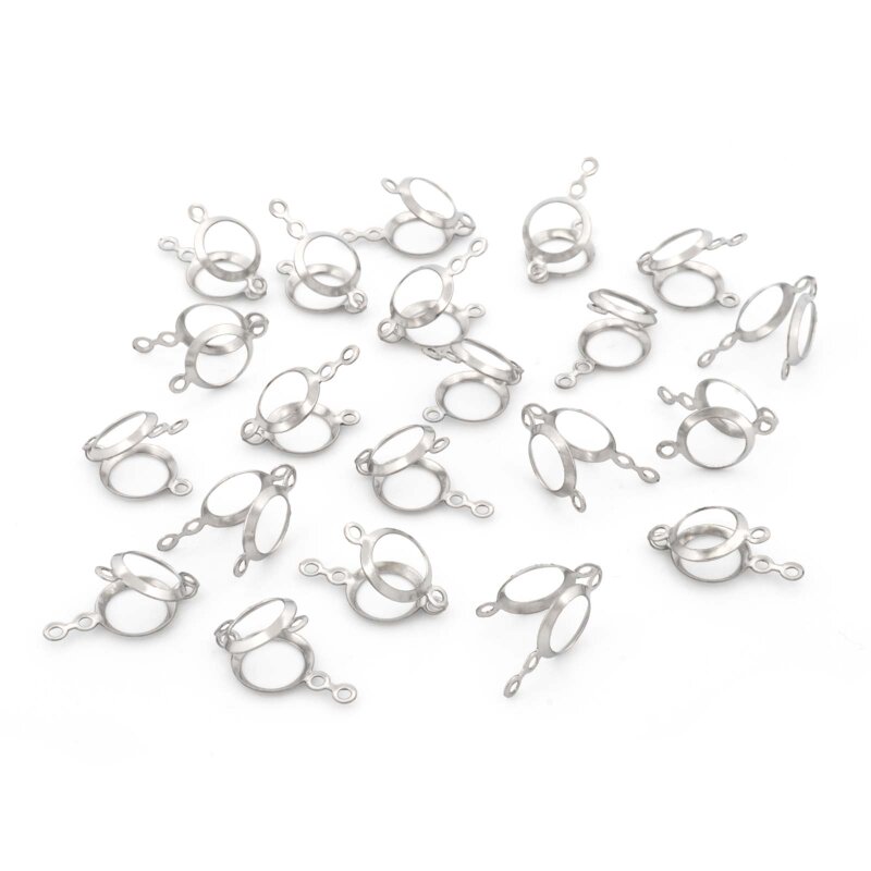 Fassungen als Verbinder 14 mm aus Edelstahl für 6 mm Strasssteine 20 Stück