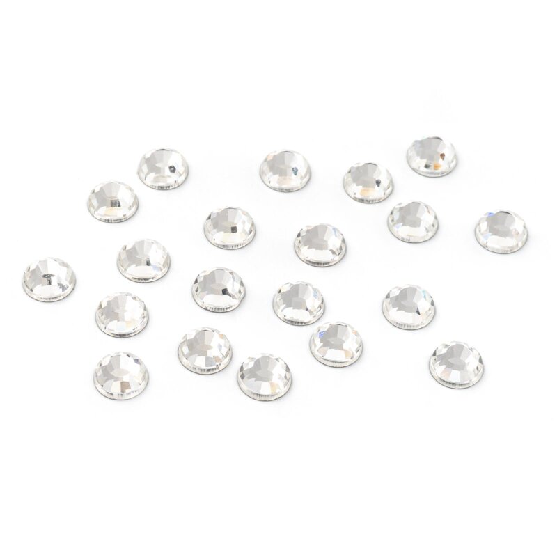 klare Strasssteine mit flacher Klebefläche 6 mm 20 Stück