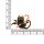 Anhänger schwarze Katze mit Zuckerstange 23 x 31 mm aus Emaille in goldfarbenem Rahmen 2 Stück