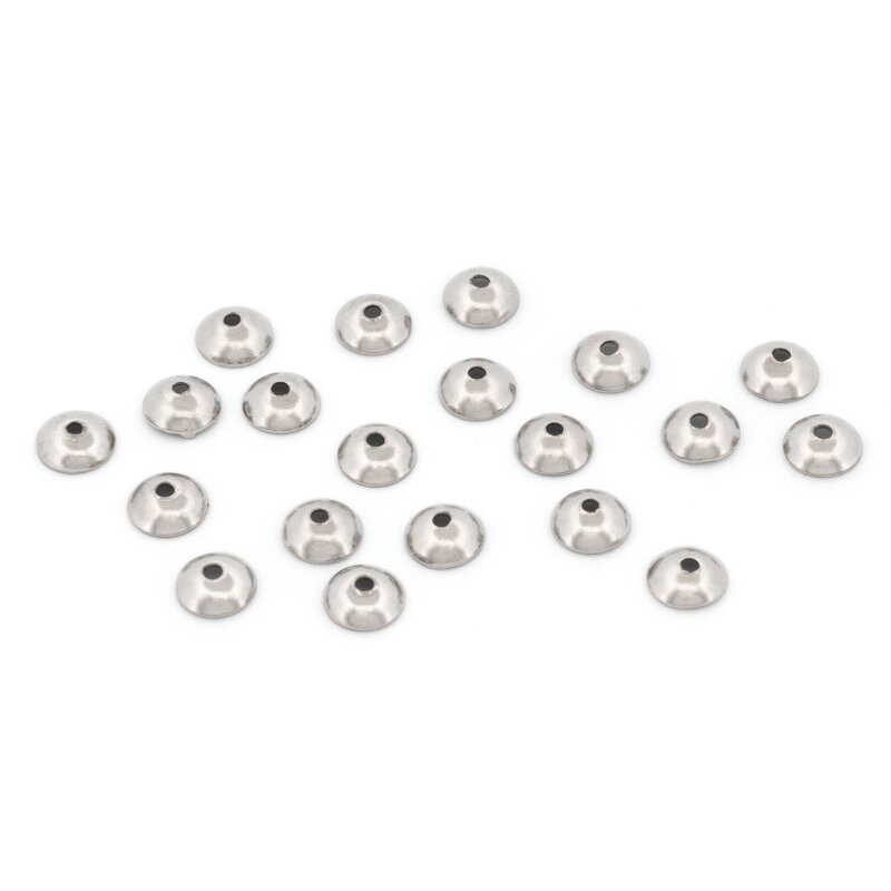 schlichte Perlkappen 4 mm aus 304 Edelstahl 4 mm 20 Stück
