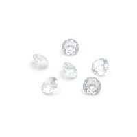 facettierte Zirkonia-Steine klar 6 mm 6 Stück