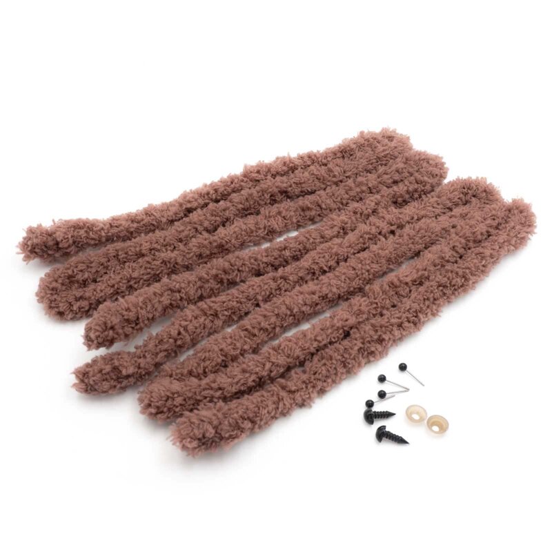 Chenilledraht ≈18 mm für Stofffiguren in Braun 1 Meter 2 Stück