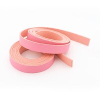 flaches Kunstlederband 10 mm in Rosa 1 Meter 2 Stück