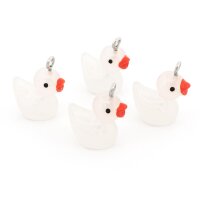 Anhänger Ente 20 mm aus Resin Glow in the Dark 4...