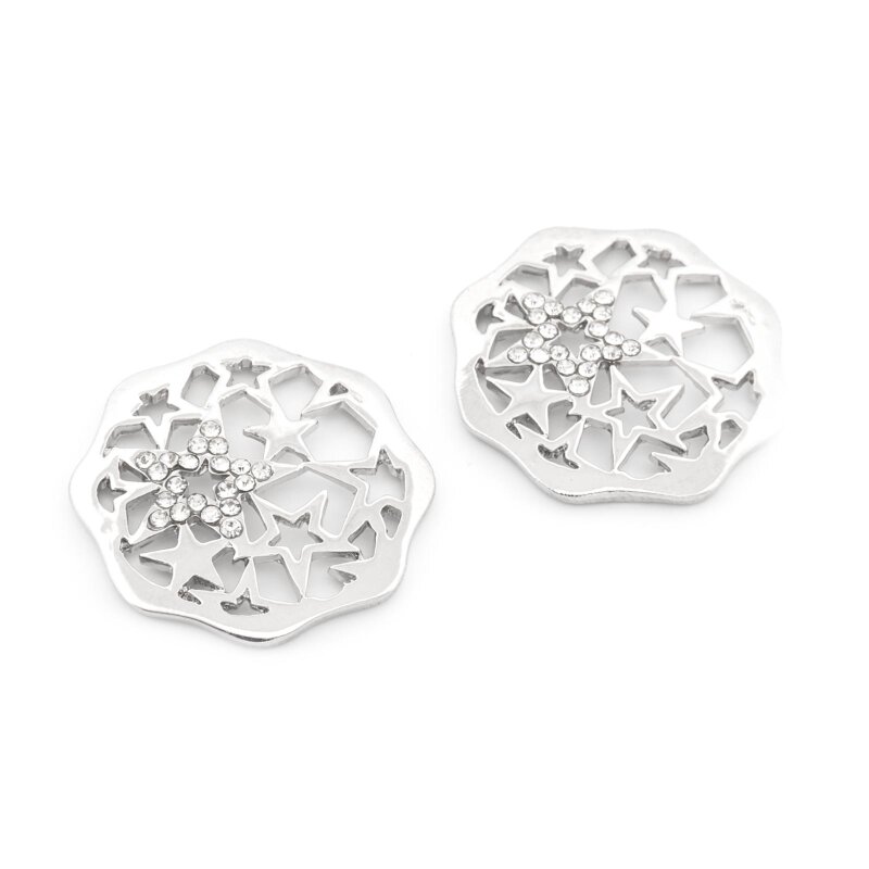 achteckiger Anhänger mit Sternenmuster 23x23 mm 2 Stück