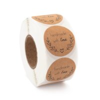 Aufkleber "handmade with love" 1 Rolle/500...
