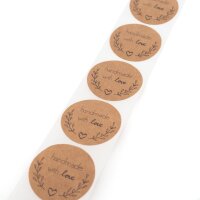 Aufkleber "handmade with love" 1 Rolle/500...
