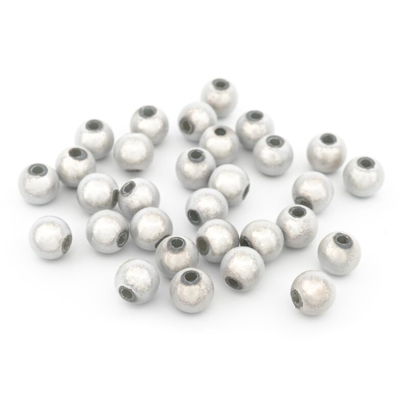 Miracle Perlen 6 mm aus Acryl in grau 30 Stück