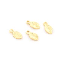 Anhänger als Blatt 10 mm aus Messing mit 18k...